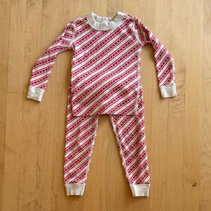 Striped Red and White Kids Pajamas 3T organic cotton